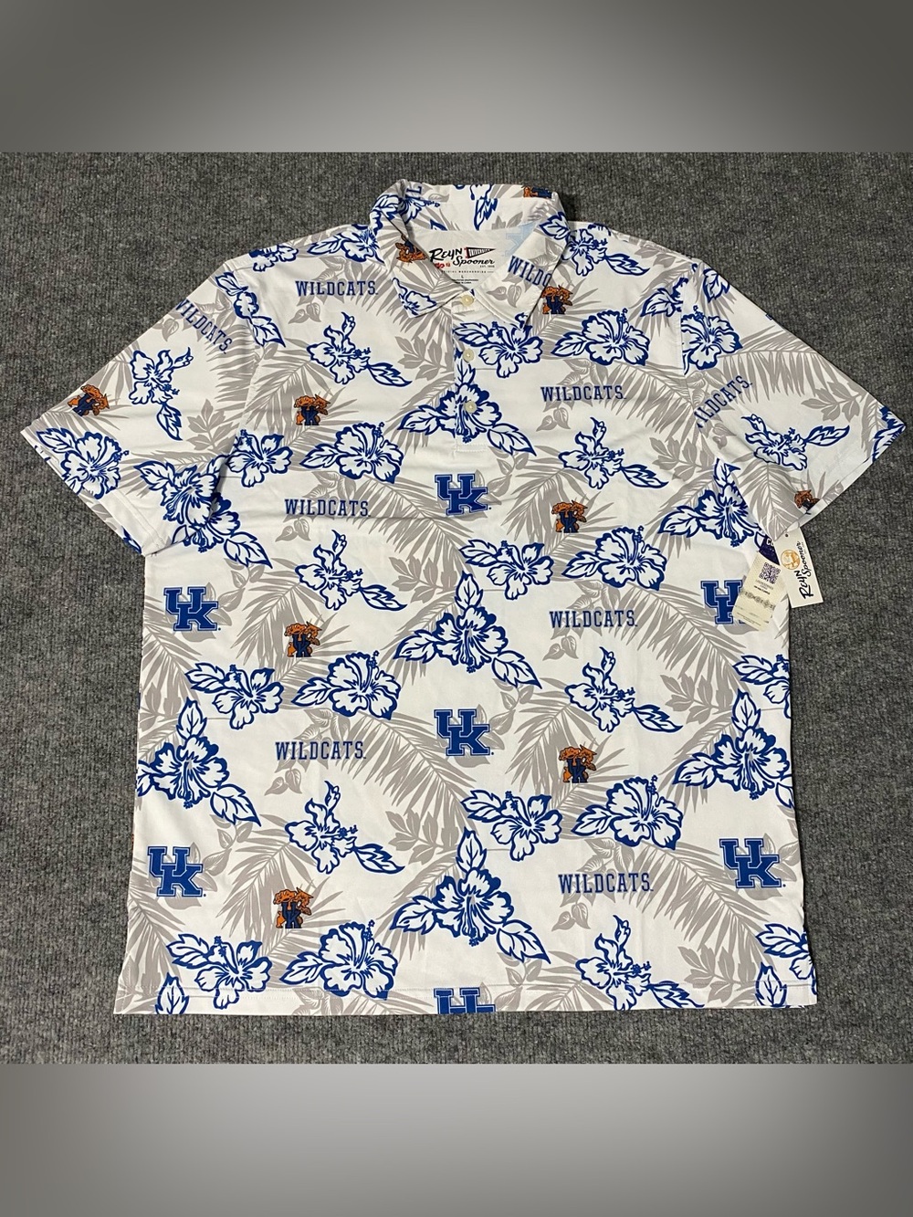 Reyn Spooner Kentucky Wildcats Performance Polo Men’s Large Hawaiian AOP NWT